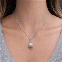 Collar Comete Mujer in Oro blanco Perla GLP333